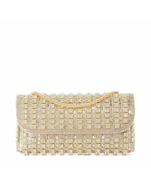 Dune Metallic Elabourate Embellished Envelope Shoulder Bag