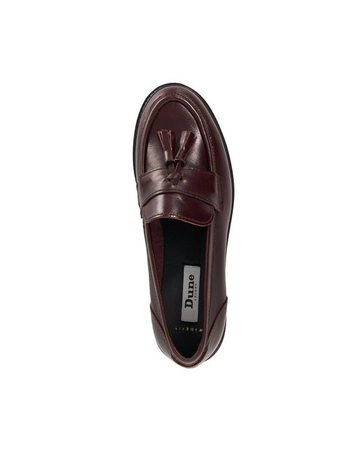 Dune Brown Wf Gracelyn Wide Fit Cleated Sole Leather Tassel Trim Loaf