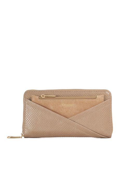 Dune Natural Kelbey Crossover Detail Zip Around Purse