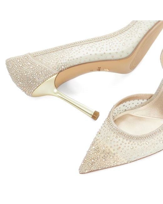 Dune Metallic Cristelle Mesh Embellished Court Shoes