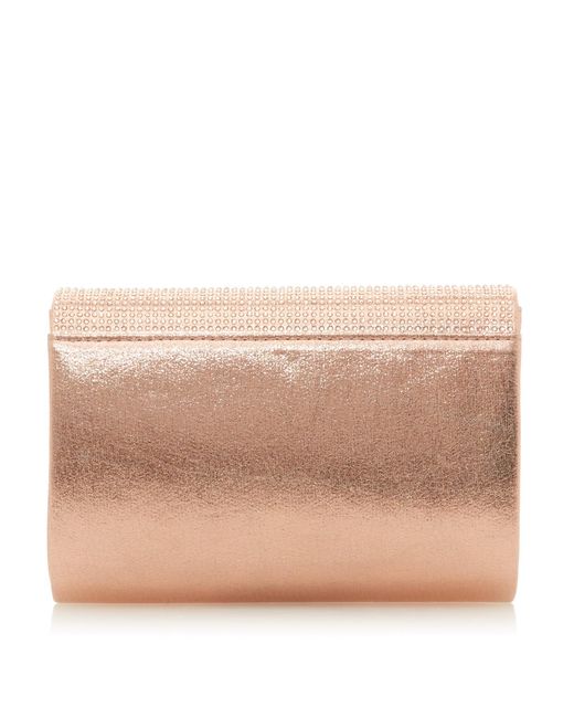 dune rose gold clutch bag