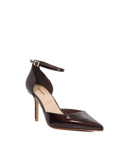 Dune Black Calmness Pointed Toe Ankle Strap Open Courts