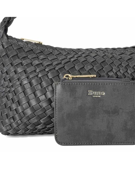 Dune Gray Deliberating Woven East-West Shoulder Bag