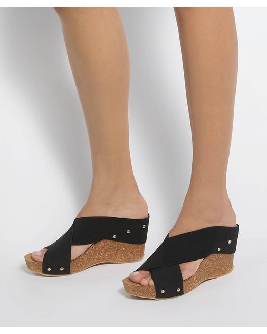 Dune Blue Krossleys Open Toe Wedge Sandals