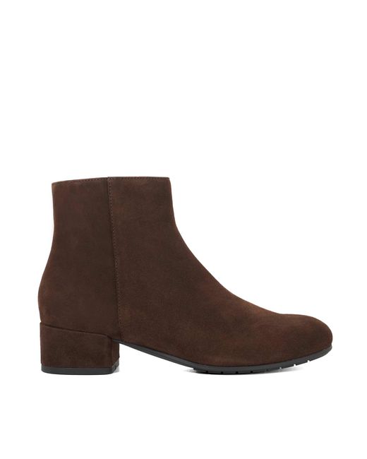 Dune Brown Pippie Low-Heel Ankle Boots