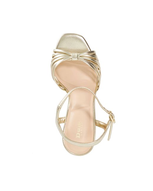 Dune Metallic Minogue Raffia Platform Heels