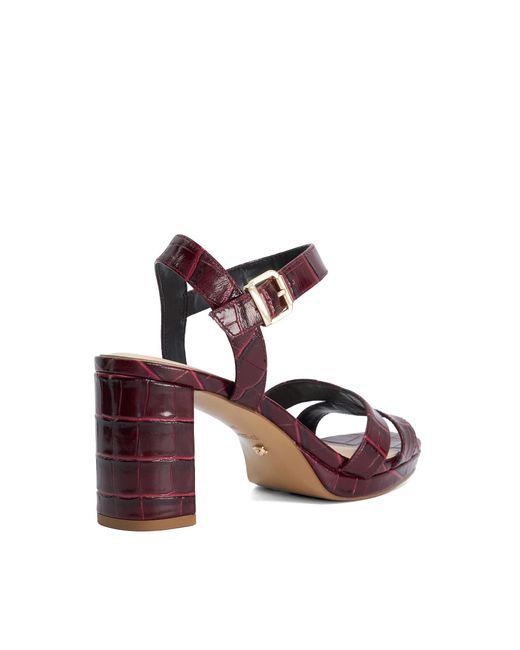 Dune Brown Manifesting Block Heel Sandals