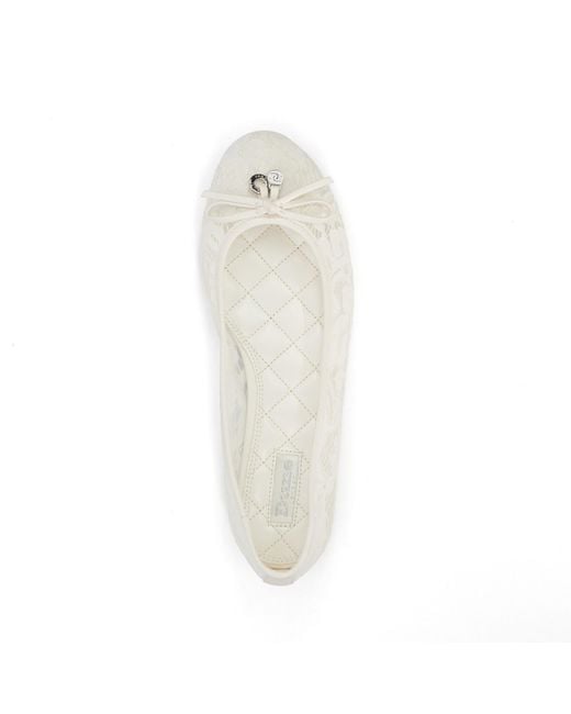 Dune White Heartstring Lace Wedding Ballet Pumps