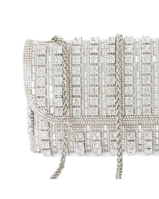 Dune Gray Elabourate Embellished Envelope Shoulder Bag