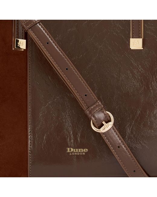 Dune Brown Dorry P Textured Tote Bag