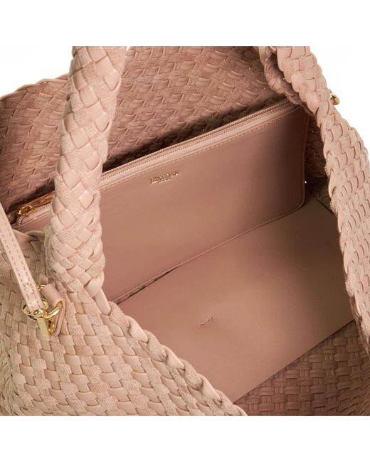 Dune Brown Deliberate L Woven Shoulder Bag