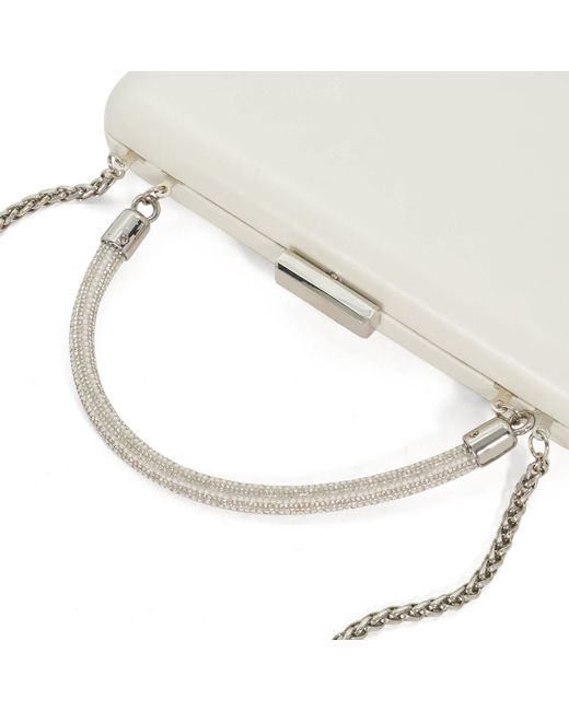 Dune White Brunch Leather Tubular Top Handle Bag