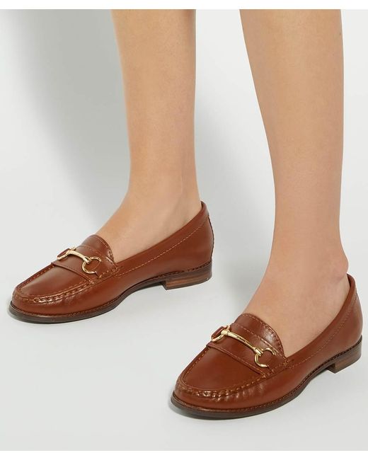 Dune Brown Wf Glenny Wide Fit Snaffle Trim Loafers
