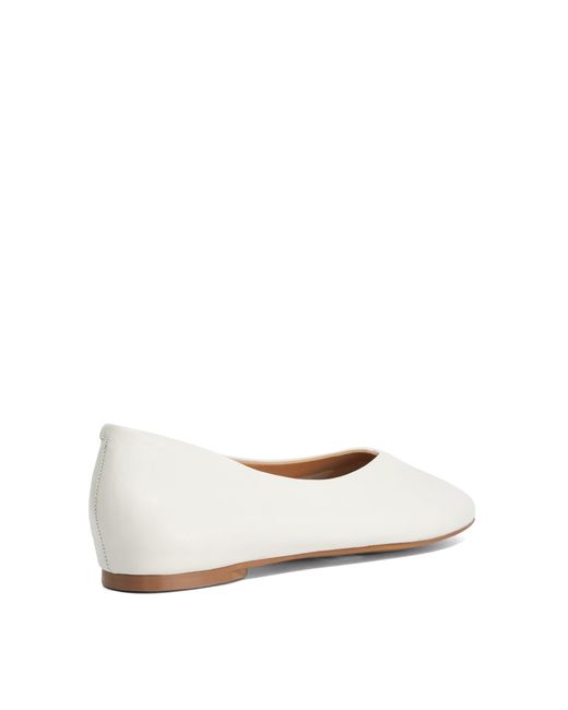 Dune White Highcut Ballet Flats