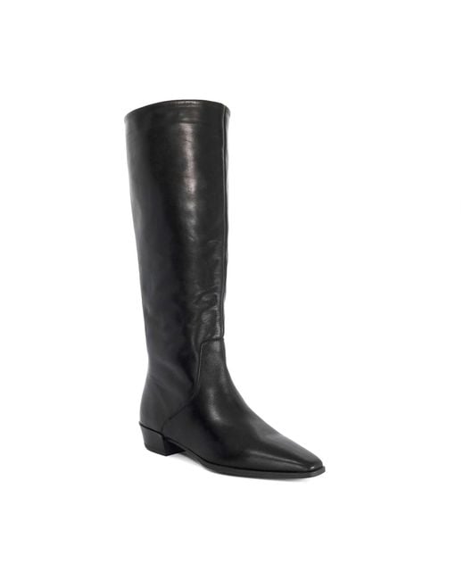 Dune Black Torrie Low-Heel Knee-High Boots