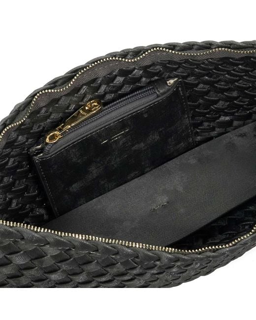 Dune Gray Deliberating Woven East-West Shoulder Bag