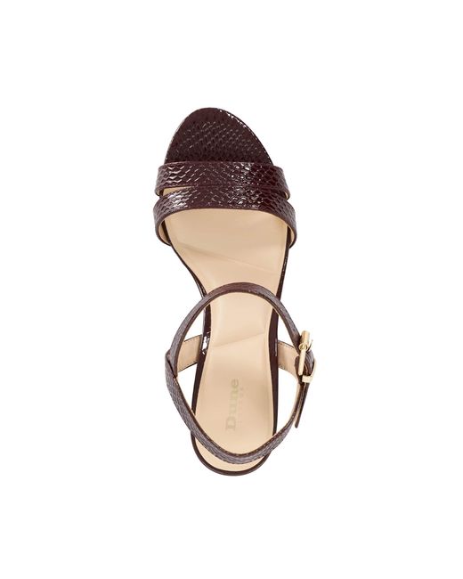 Dune Brown Merisa Block-Heeled Sandals