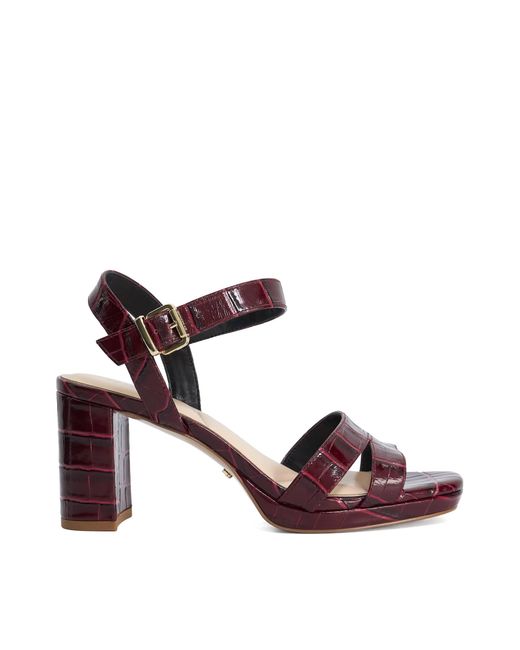 Dune Brown Manifesting Block Heel Sandals