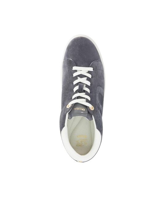 Dune Blue Eden Flatform Lace-Up Trainers