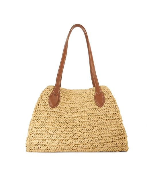 Dune Metallic Devotedly Raffia Double Grab Handle Tote Bag