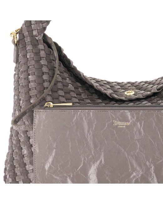 Dune Gray Deliberate L Woven Shoulder Bag