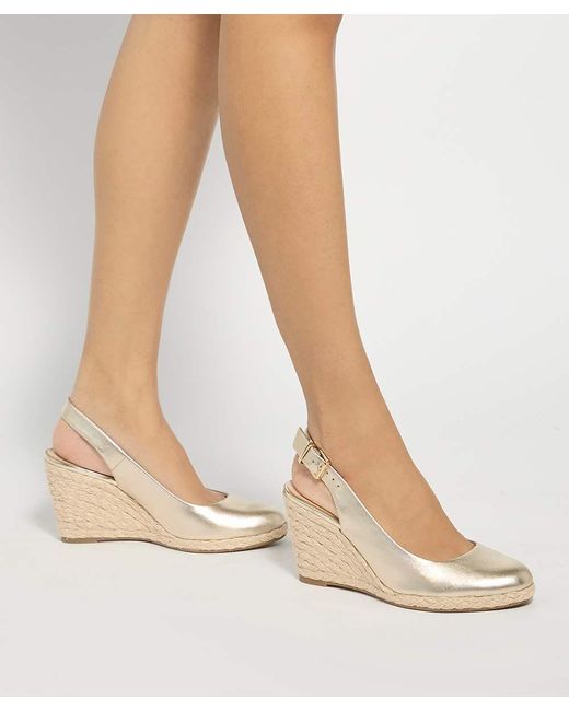 Dune White Capable Leather Jute Wedge Heel Sandals