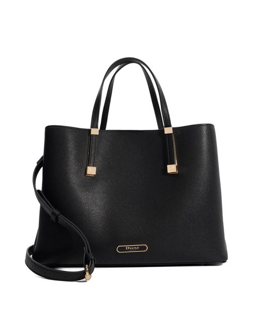 Dune Black Dorry Branded Hardware Tote Bag