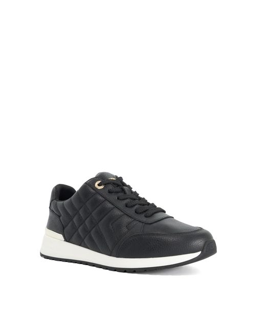 Dune Blue Evelie Quilted Low-Top Trainers