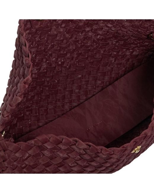 Dune Purple Encourage Woven Clutch With Cross Body Strap