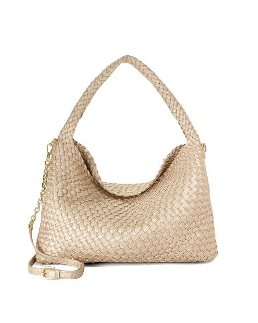 Dune Natural Deliberate L Woven Shoulder Bag