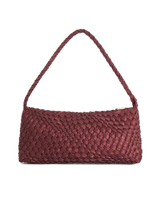 Dune Purple Deliberating Woven East-West Shoulder Bag