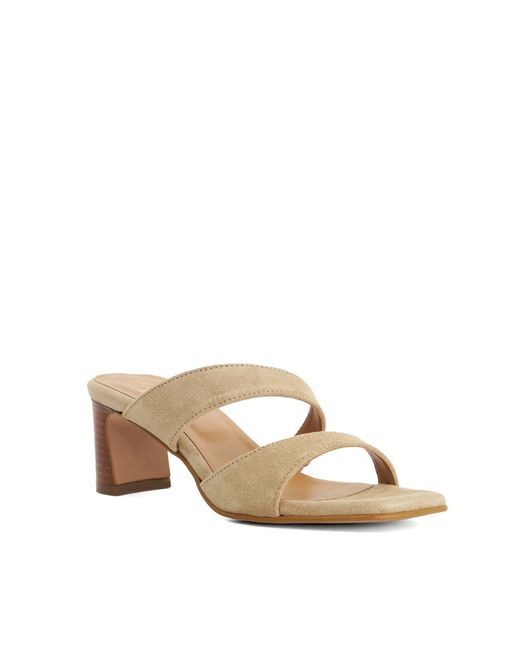 Dune Pink Jaeda Suede Block Heel Mules