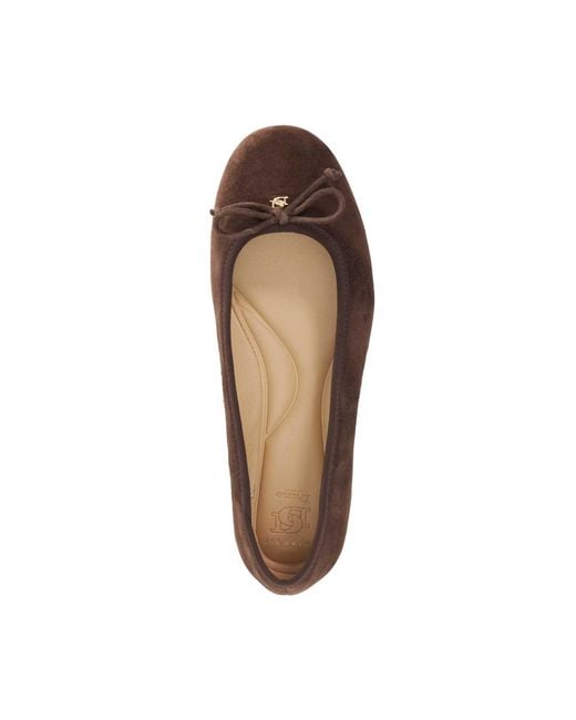Dune Brown Wf Helenne Bow-Detail Ballet Flats