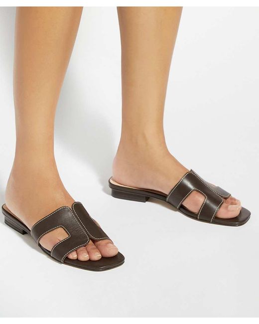Dune Brown Loupe Smart Slider Sandals