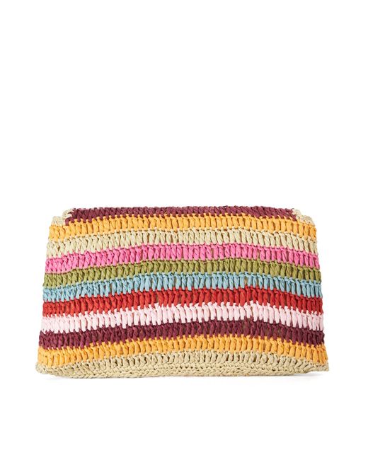 Dune Red Essentials Raffia Clutch Bag