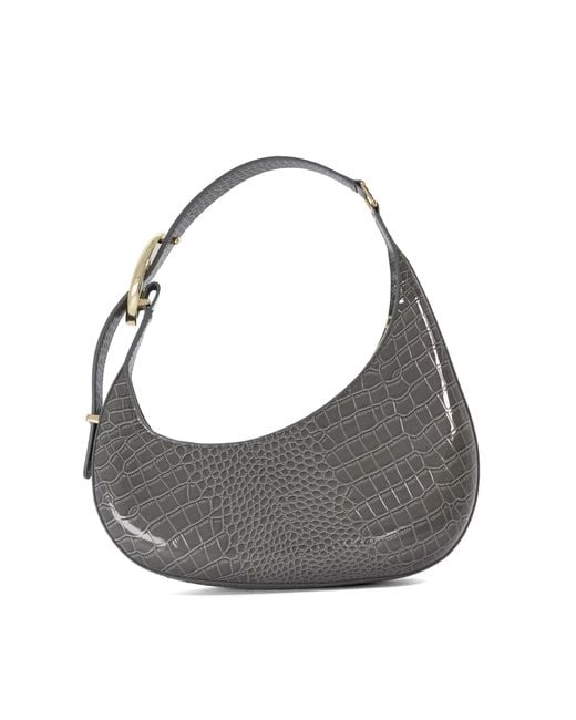 Dune Gray Disarming Buckle-Detail Shoulder Bag