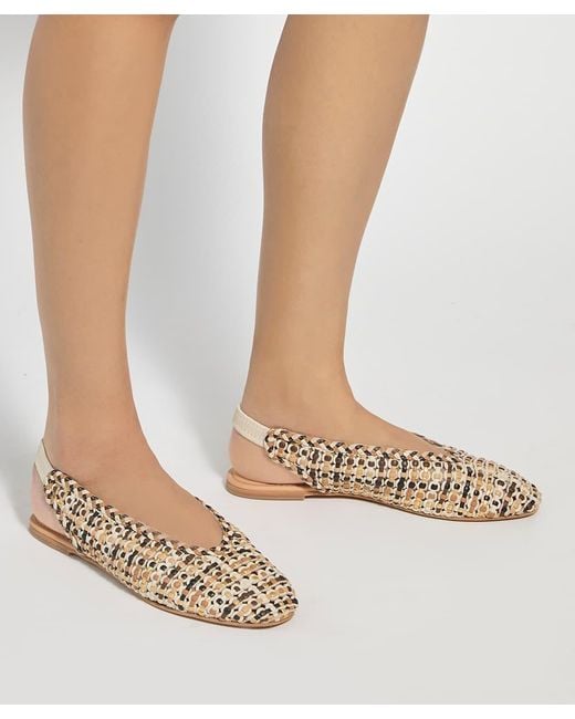 Dune Natural Hollianne Braided Leather Slingback Sandals
