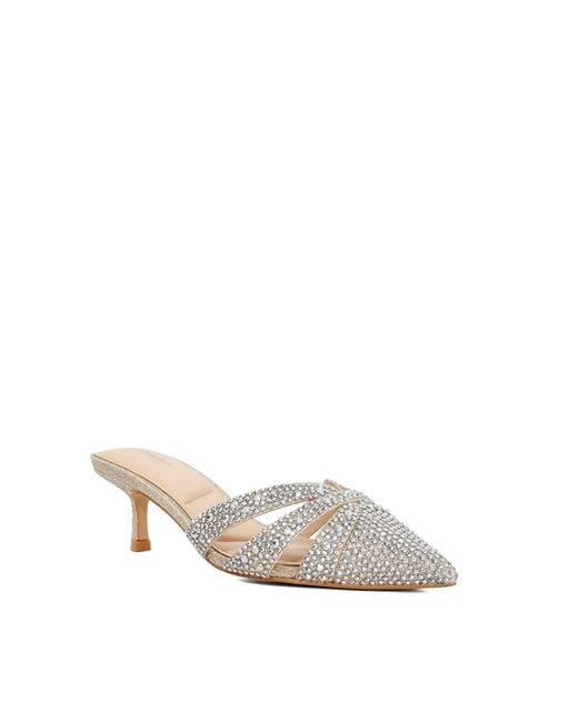 Dune White Calla Cut-Out Heeled Mules