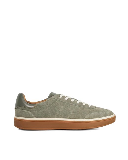 Dune Natural Tony Suede Lace-Up Trainers for men