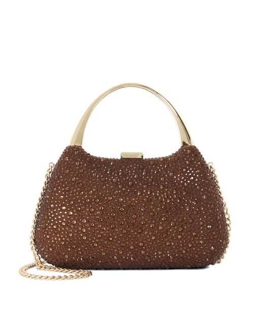 Dune Brown Beamings Handle Embellished Bag