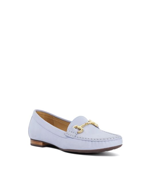 Dune White Glenniee Suede Snaffle Trim Loafers