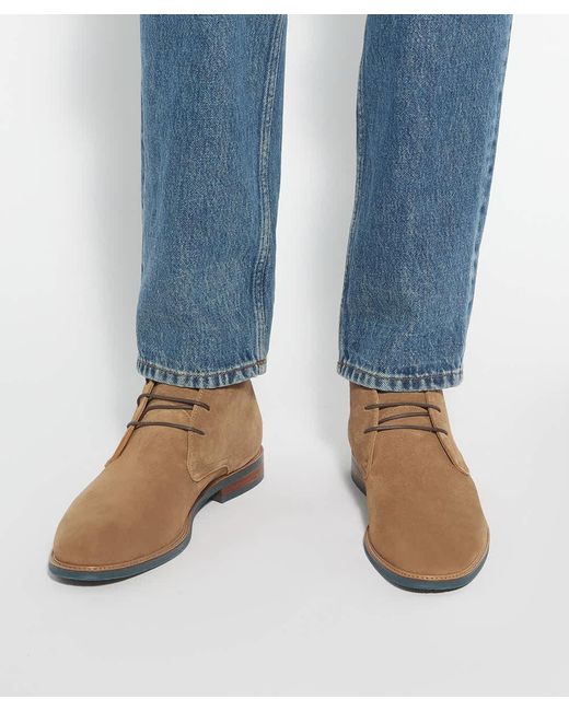 Dune Brown Millers Round Toe Lace Up Boots for men