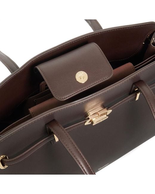 Dune Black Define Long Handle Leather Shoulder Bag