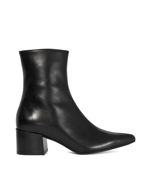 Dune Black Pami Block Heel Ankle Boots