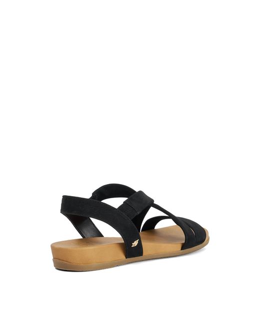 Dune Black Landies Flat Sandals