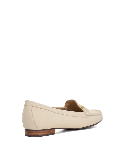 Dune Natural Glenniee Suede Snaffle Trim Loafers