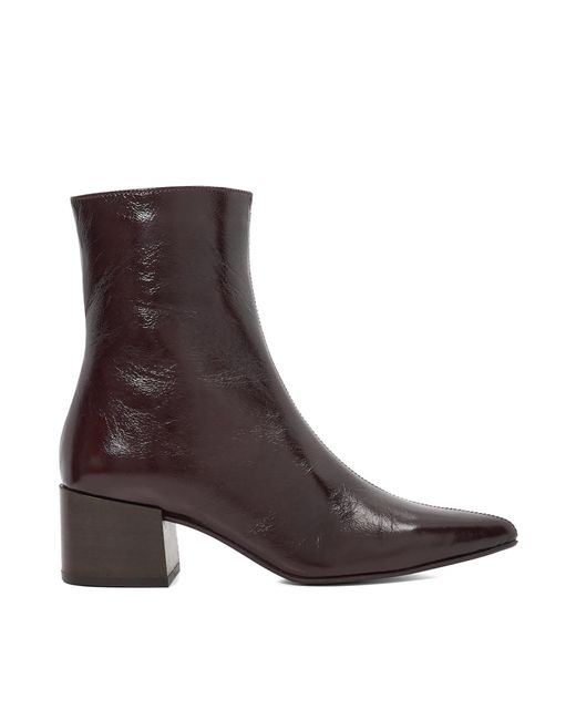 Dune Brown Pami Block Heel Ankle Boots