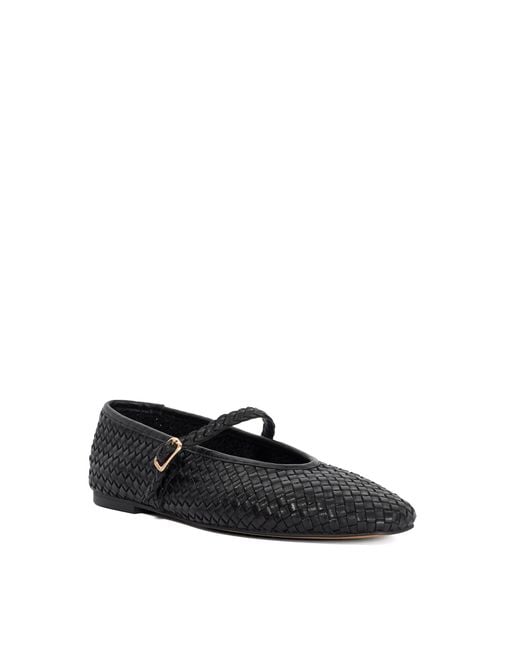 Dune Black Wf Headliner Woven Mary Jane Flats