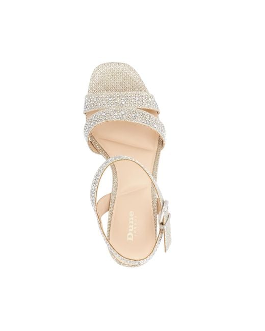 Dune Metallic Manifesting Block Heel Sandals