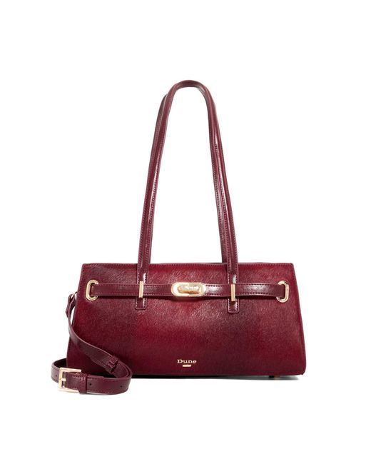 Dune Red Depend Leather Shoulder Bag